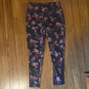 MTA Sport Kids Leggings in Black and Pink Floral